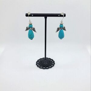 🎄5/$25🎄HANDMADE Turquoise Angel Dangle Earrings